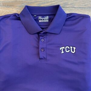 Under Armour Embroidered TCU Short‎ Sleeve Polo Shirt Size L Gently Worn